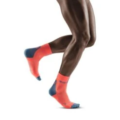 CEP Coral/Grey 3.0 Short Compression Socks For Men