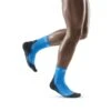 CEP Electric Blue/Black Winter Running Short Compression Socks For Men