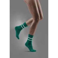 CEP Green Reflective Mid-Cut Compression Socks For Women -Sports Protective Gear cep green reflective mid cut compression socks for women12